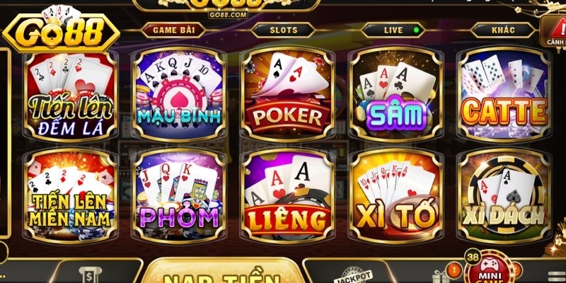 Thưởng thức sân chơi game bài GO88